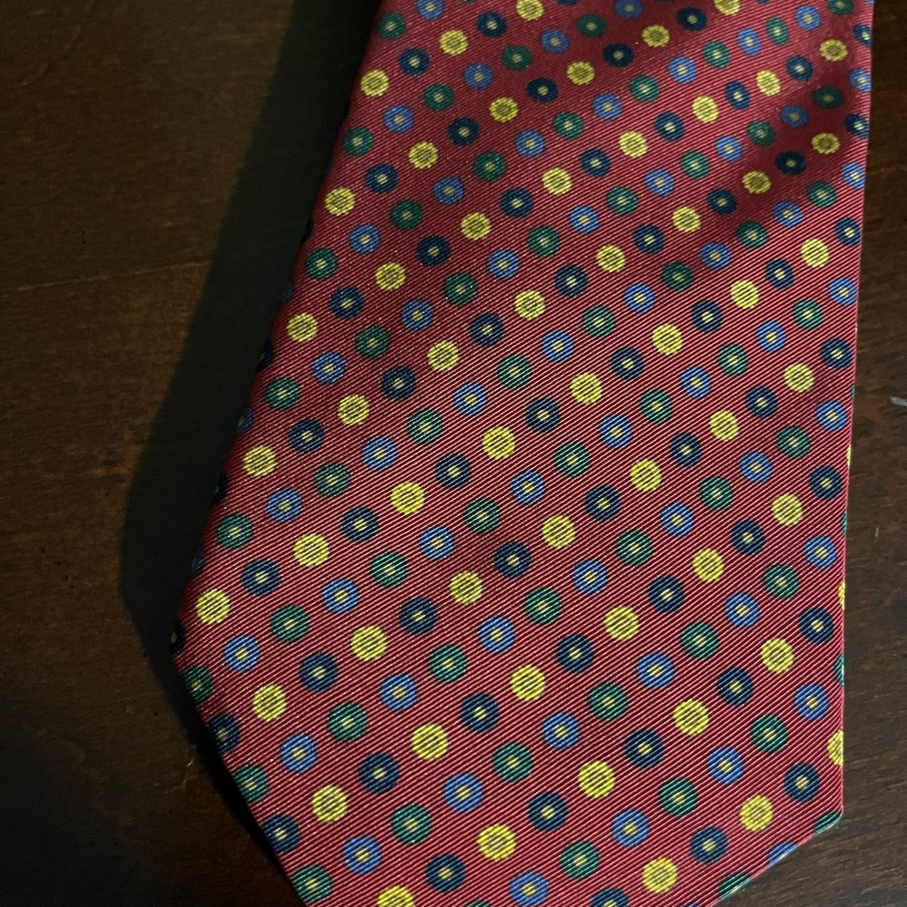 Atkinsons Herzfeld - Vibrant Red and Yellow Polka Dot Tie